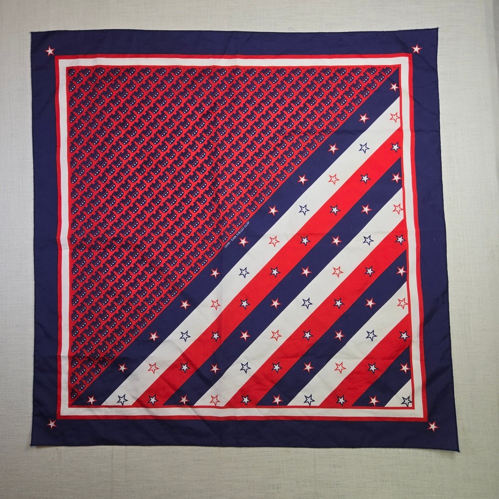 VTG 1996 San Diego GOP Scarf Bandana Republican Red White Blue Elephant Stripes